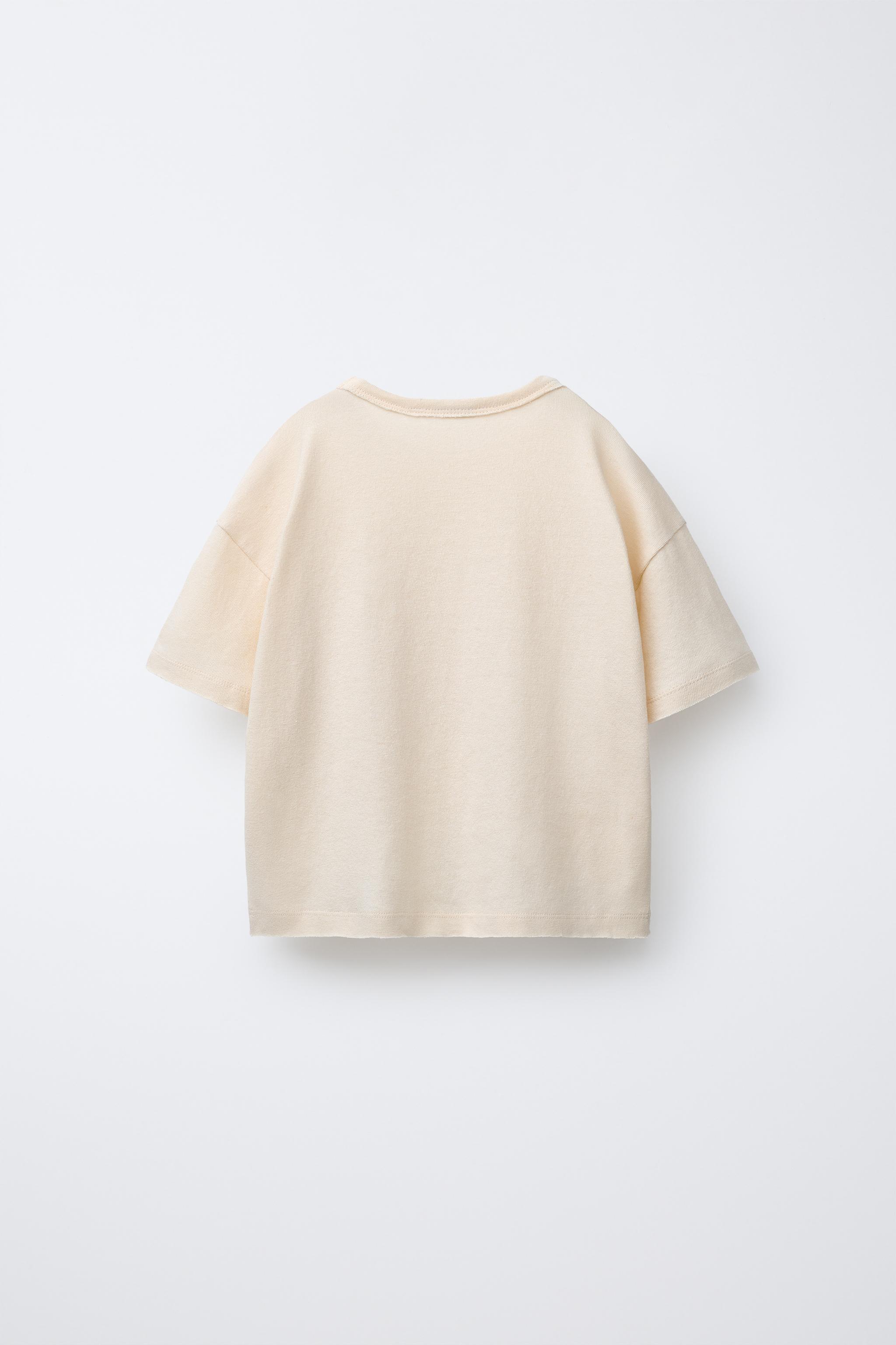 WASHED EFFECT T-SHIRT WITH COTTON AND LINEN